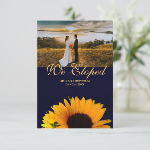 Photo We Eloped Navy Blue Wedding Announcement