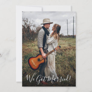 Photo We Got Married Guitar Country Wedding Invitation