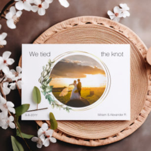 Photo We tied the knot Wedding announcement  Postcard