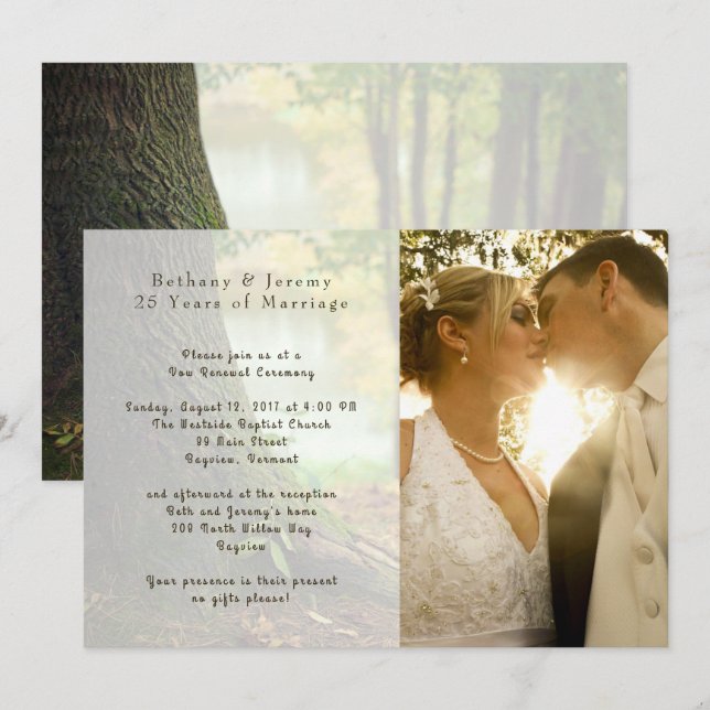 Photo Wedding Anniversary Ceremony Invitation (Front/Back)