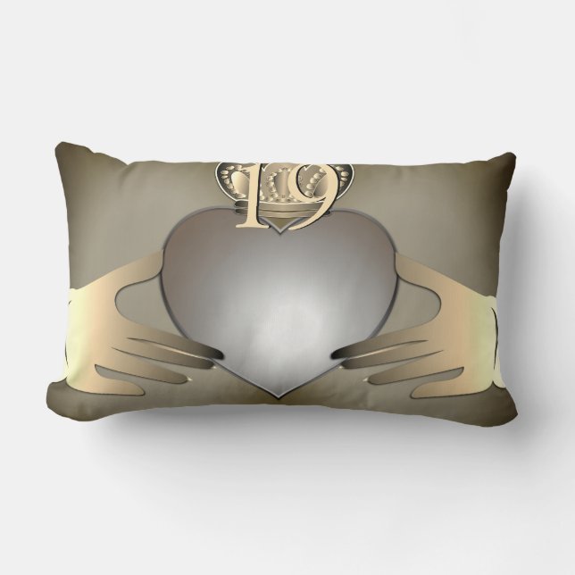Photo Wedding Anniversary Claddaugh  Lumbar Cushion (Front)