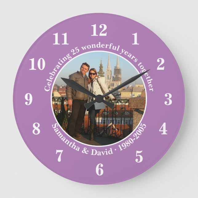 Photo Wedding Anniversary  Gift Wall  Large Clock (Front)