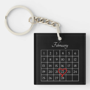 Photo Wedding Anniversary Personalised Calendar Key Ring