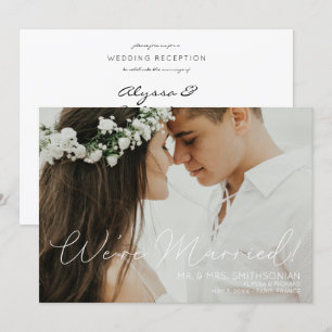 Photo Wedding Announcement & Opt Reception White