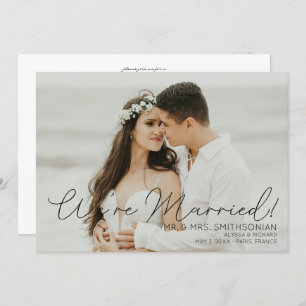 Photo Wedding Announcement & Reception Black Invit