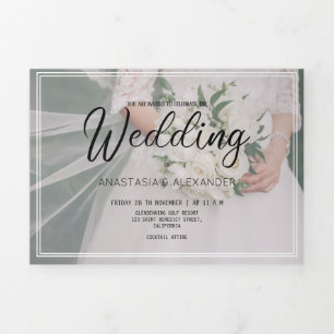 PHOTO WEDDING budget set invitation. Tri-Fold Invitation