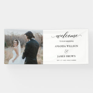 Photo Wedding Calligraphy Script Welcome Banner