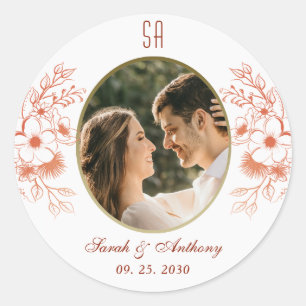 Photo Wedding Classic Round Sticker