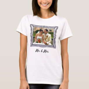 Photo Wedding Couple Fancy Silver Frame Women T-Shirt