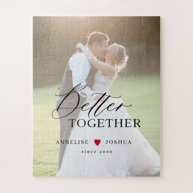 Photo wedding couple personalised jigsaw puzzle (Vertical)