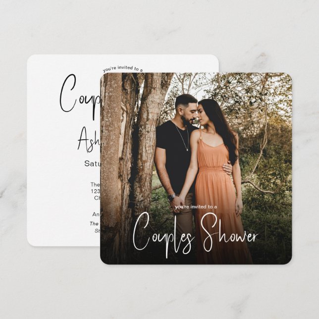 Photo Wedding Couples Bridal Shower Invitation (Front/Back)