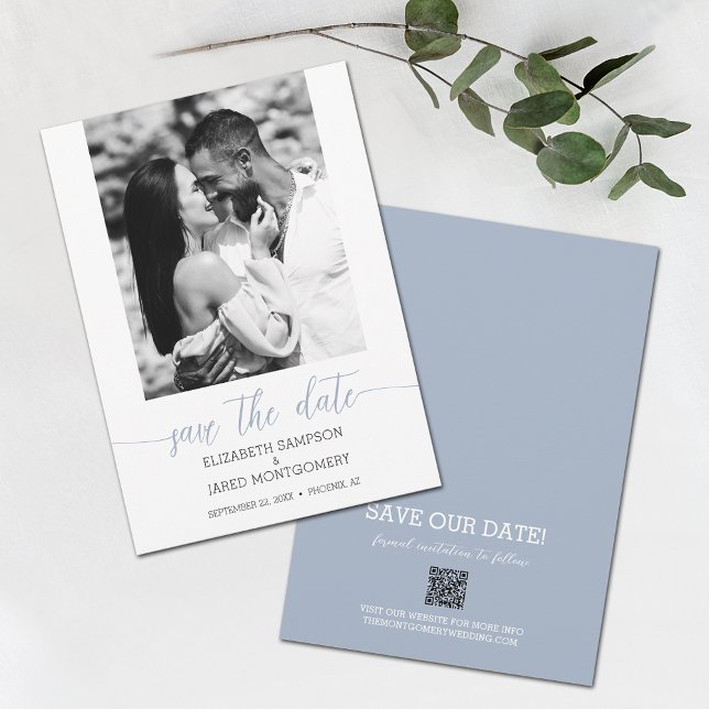Photo Wedding Dusty Blue Save The Date (Creator Uploaded)