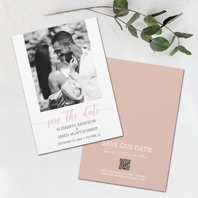 Photo Wedding Dusty Pink Save The Date (Creator Uploaded)