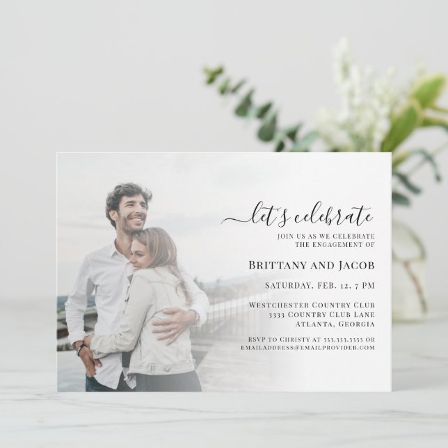 Photo Wedding Engagement Party Invitation (Standing Front)