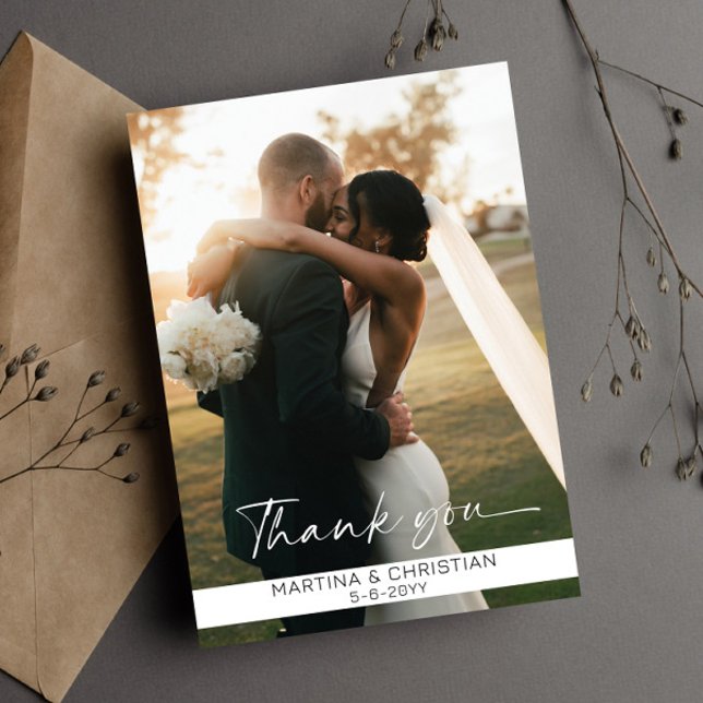 Photo Wedding Flat Thank You Card (Creator Uploaded)