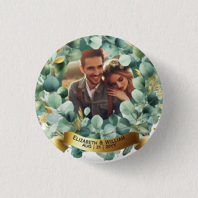 PHOTO Wedding Gift Newlyweds Anniversary Couples  3 Cm Round Badge (Front)