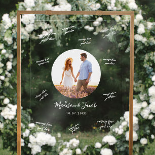 Photo Wedding Guest Signature Acrylic Sign