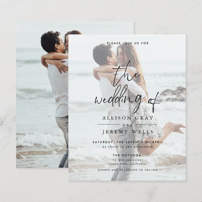 Photo Wedding Invitation  (Front/Back)