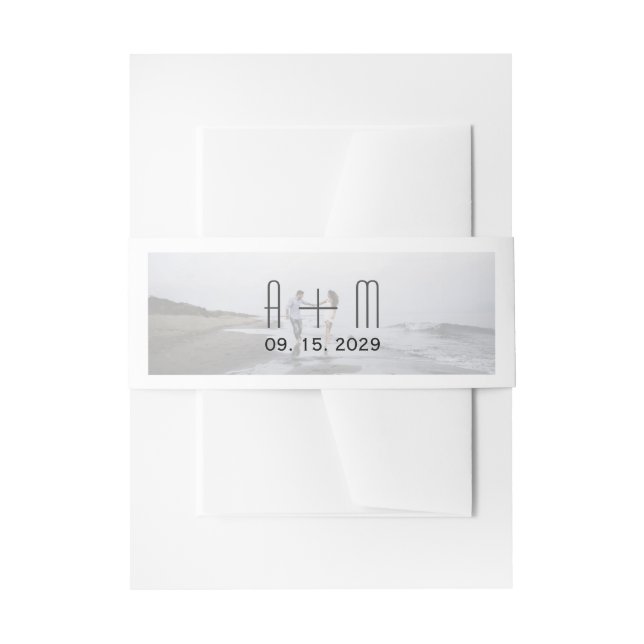 Photo Wedding Invitation Belly Band (Front Example)