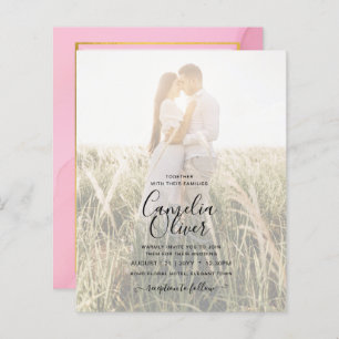 PHOTO WEDDING INVITATION Blush Pink Gold INK LeahG