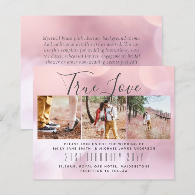 Photo Wedding Invitation Engagement Bridal Shower  (Front/Back)
