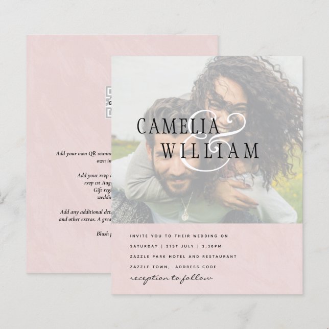 PHOTO Wedding Invitation Engagement Save the Date (Front/Back)