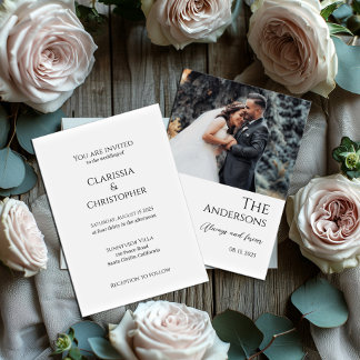 Photo wedding invitation modern minimalist