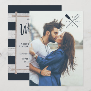 PHOTO WEDDING INVITATION   Nautical Rustic Oars