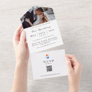 Photo Wedding Invitation-QR Code-Twin Flames- All In One Invitation