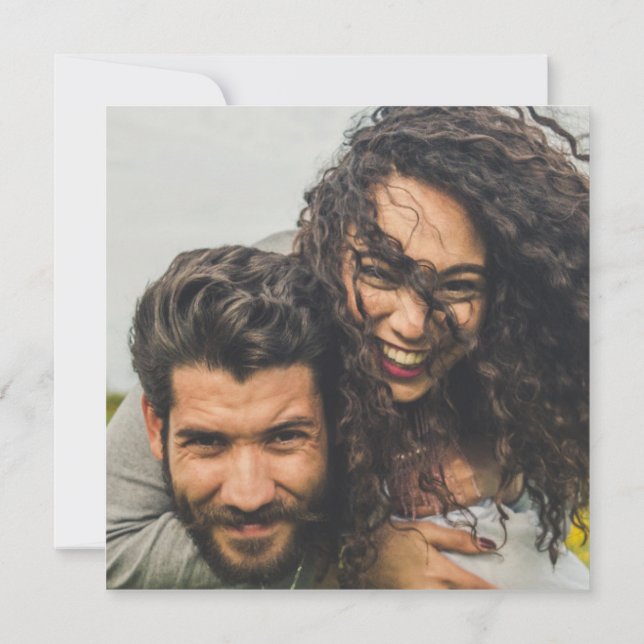 Photo Wedding Invitation QRCode RSVP Sage Green (Back)