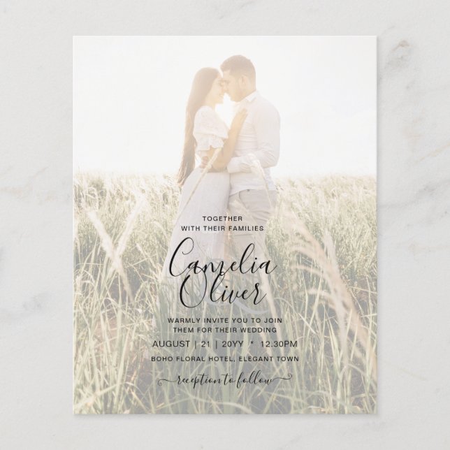 PHOTO WEDDING INVITATION Teal Gold INK LeahG Flyer (Front)