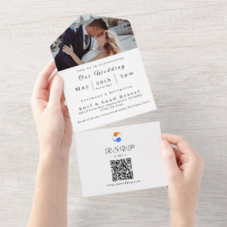 Photo Wedding Invitation-Twin Flame Wedding Theme- All In One Invitation