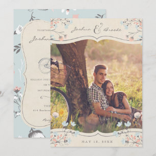 PHOTO WEDDING INVITATION   Vintage Bicycle Love