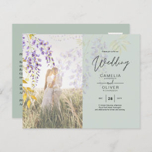 PHOTO WEDDING INVITATION Wisteria Floral BUDGET