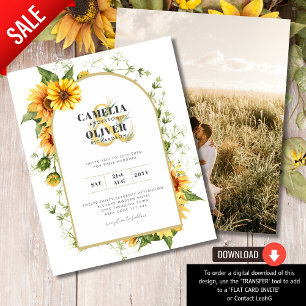 Photo Wedding Invitation with Sunflowers Flyer