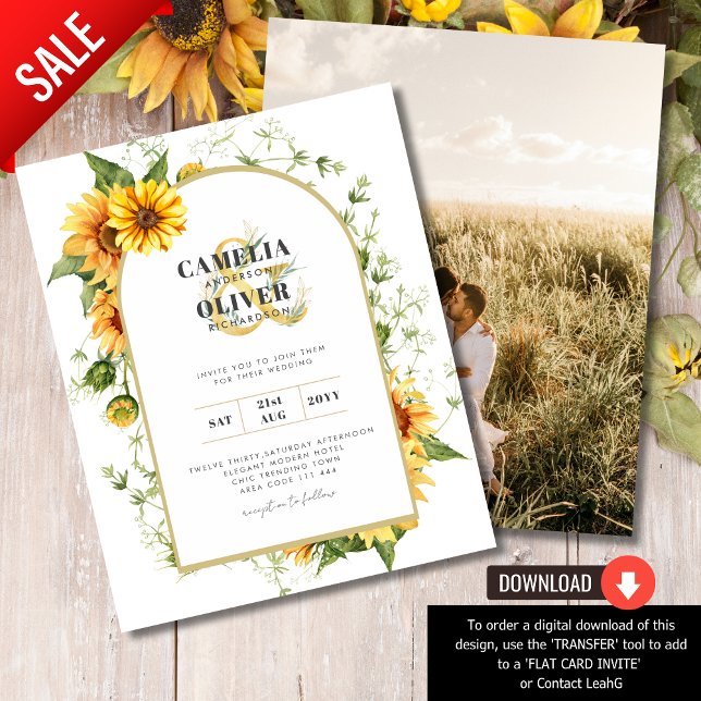 Photo Wedding Invitation with Sunflowers Flyer (Creator Uploaded)