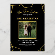 Photo Wedding Invitations | Gold Foil Accents