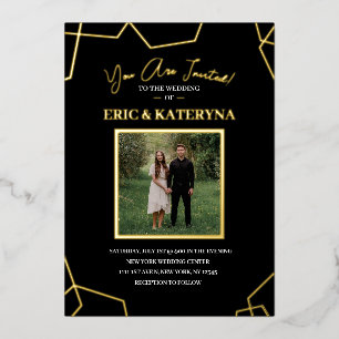 Photo Wedding Invitations   Gold Foil Accents