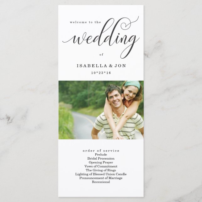 Photo Wedding Mass / Ceremony Program Fan Programme (Front)