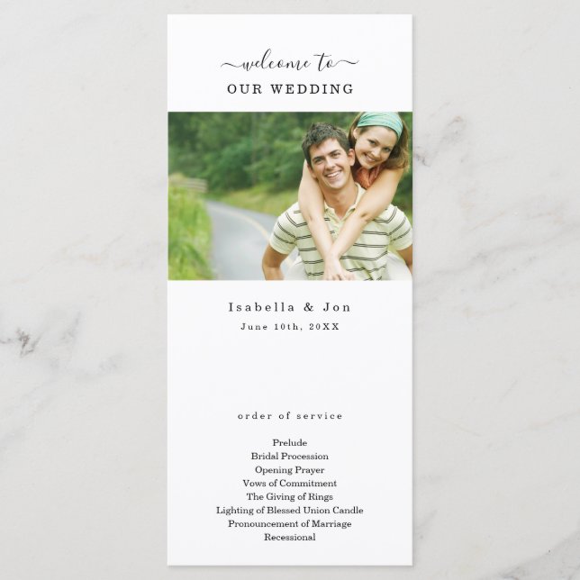 Photo Wedding Mass / Ceremony Program Fan Programme (Front)