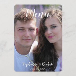 Photo Wedding Menu Card