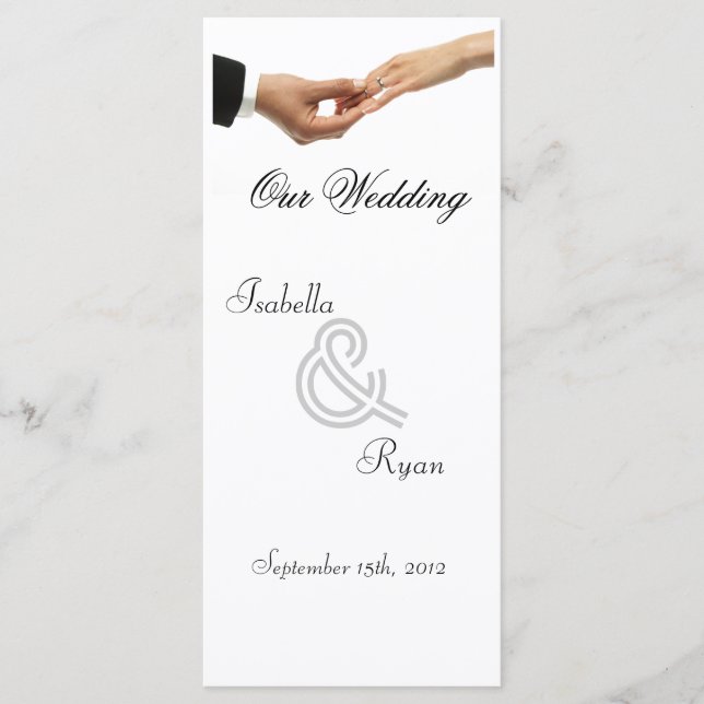 Photo Wedding Program Rack Card (Front)