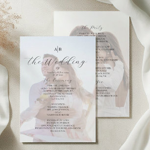 Photo Wedding Program with Monogram Programme
