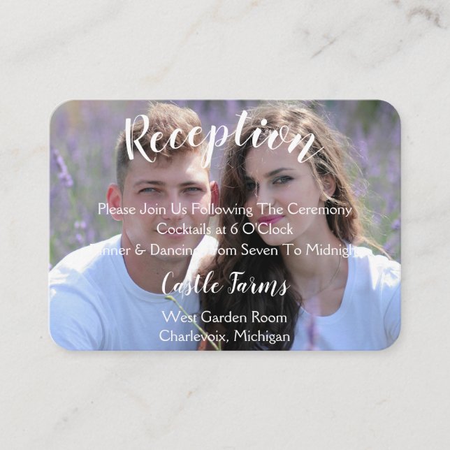 Photo Wedding Reception Enclosure Card (Front)