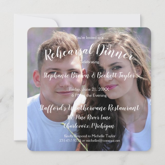 Photo Wedding Rehearsal Dinner Invitation (Front)