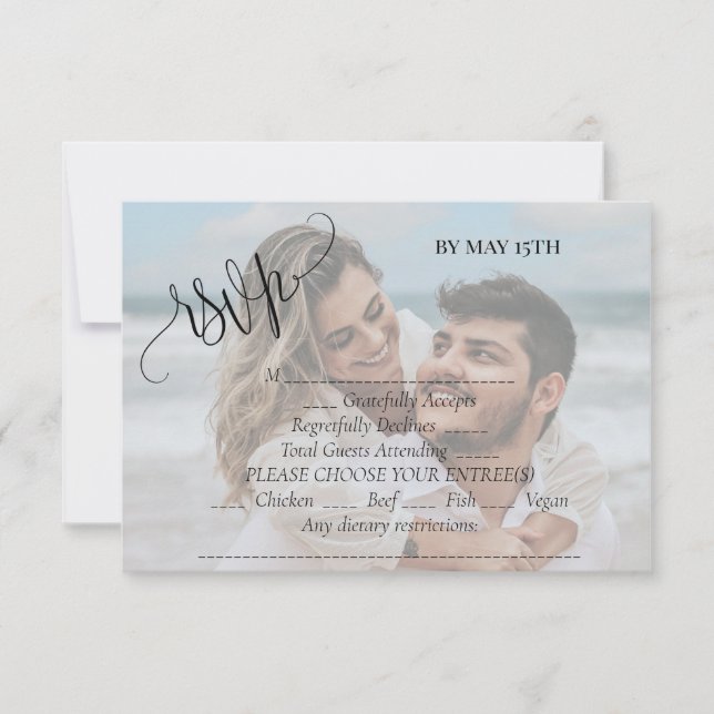 Photo wedding  RSVP card (Front)