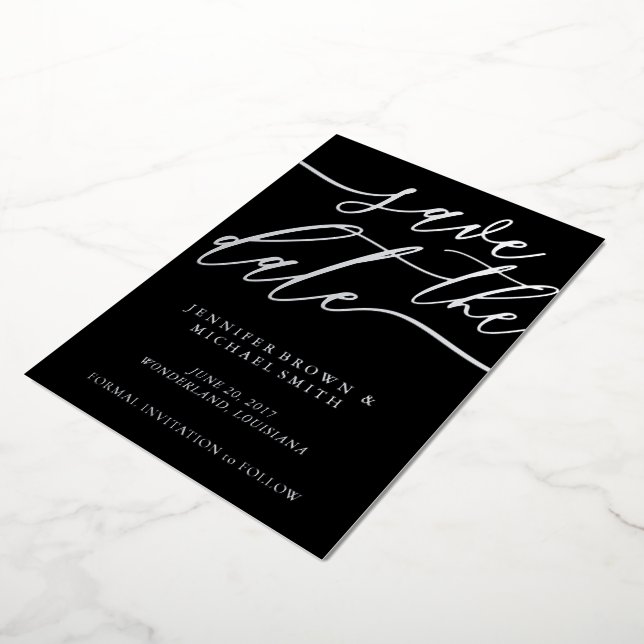 Photo Wedding Save the Date black (Rotated)