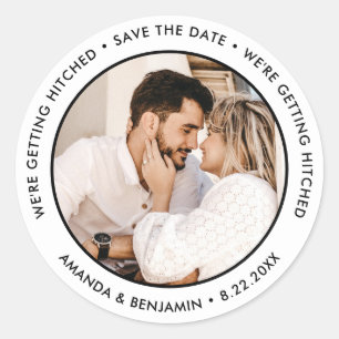 Photo Wedding Save The Date Classic Round Sticker