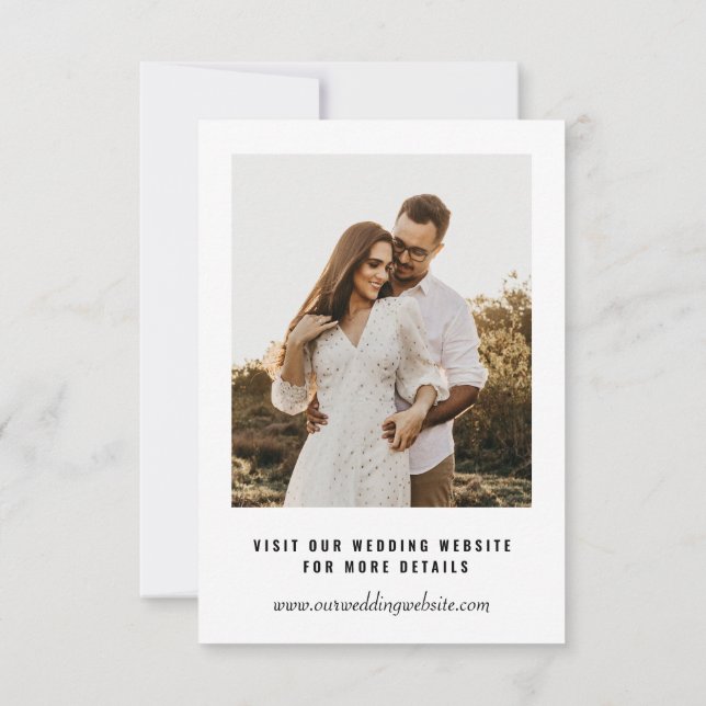 Photo Wedding Save the Date | Faux Vellum Overlay  Invitation (Back)