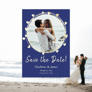 Photo Wedding Save The Date, Golden Hearts Save The Date